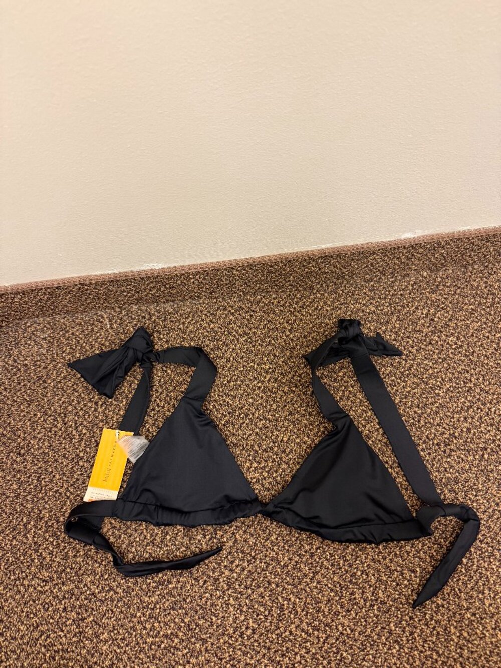 NWT black bikini top